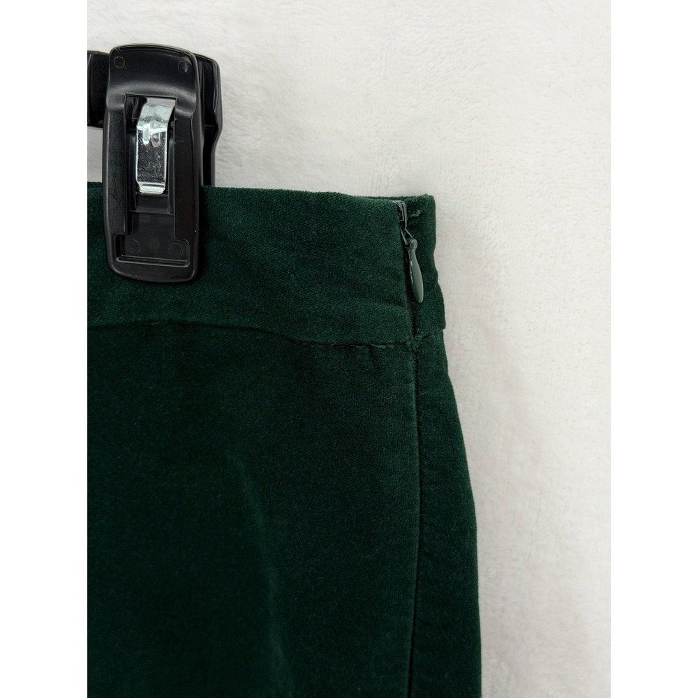 Talbots Pants Womens 10 Emerald Green Velour High Rise Holiday Whimsigoth Office - Picture 2 of 8